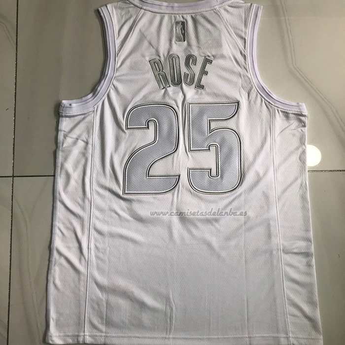 Camiseta Detroit Pistons Derrick Rose NO 25 MVP Blanco